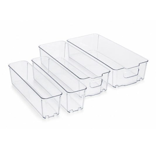 Clear Refrigerator Organizer Bins (Set of 4)