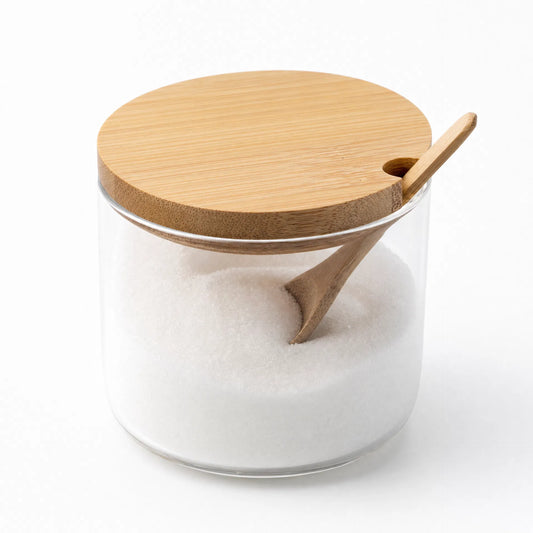 Glass Sugar Container with Spoon